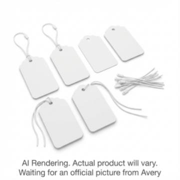 Avery Laser/Inkjet White Printable Tags w Strings, 2" x 1?", 10 sheets/env, 180 tags/env