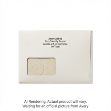 Avery Laser/Inkjet Hemp Labels, 2?" Diam., Permanent, 10 sheets/env, 90 labels/env