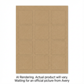 22486 SQUARE LABELS, KRAFT BROWN, 2" X 2" , 25 SHTS/ENV., 30