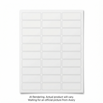 Avery Laser Waterproof Labels, 1" x 2?", Permanent, White, 10 sheets/env, 300 labels/env