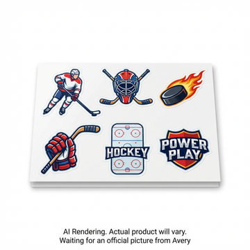 Avery Hockey Sticker Multipack, 6/pk