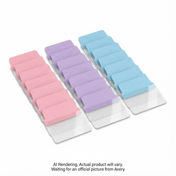 Avery Hand-write UltraTabs Multi-Use, Pastel Colours, Pink, Lavender, Lt Blue, 48 pack