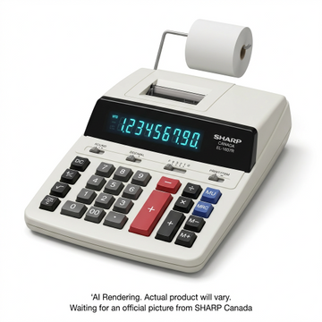Sharp EL-1607R Heavy-Duty Desktop Printing Calculator - 10-Digit, 2-Color Printer