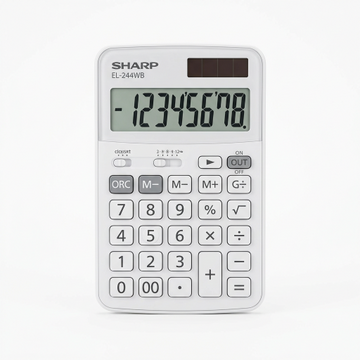 Sharp EL244WB Professional Pocket Calculator ? 8-Digit Extra-Large Display & Twin-Power