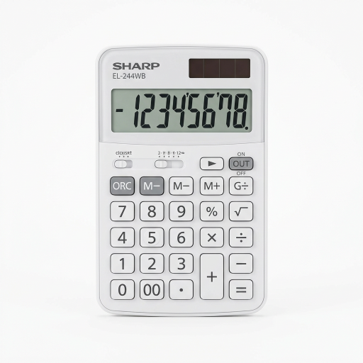 Sharp EL244WB Professional Pocket Calculator ? 8-Digit Extra-Large Display & Twin-Power