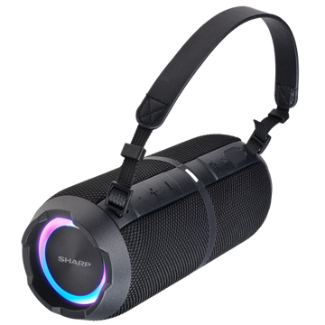 Sharp GX-BT390 Crystal Clear 60W Rugged and Waterproof Bluetooth Speaker, Black