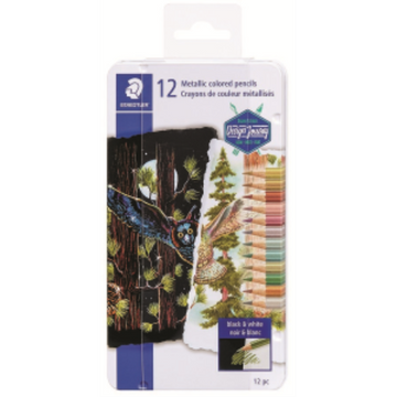Metallic Col Pencil Metal 12Pc Fsc 100%