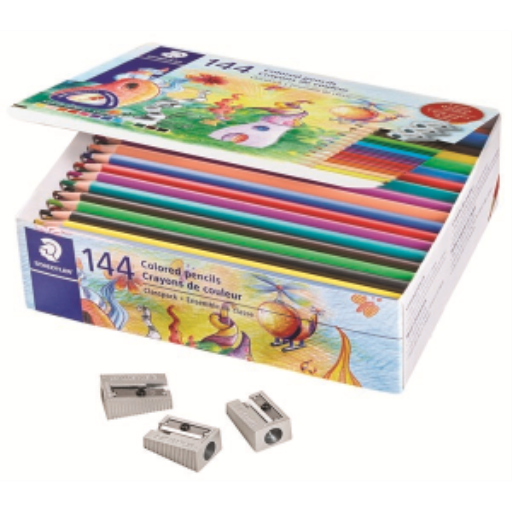 Extruded color pencil, class pack, 144ct + 3 sharpeners 510 10 (12 colors x 12 packs)