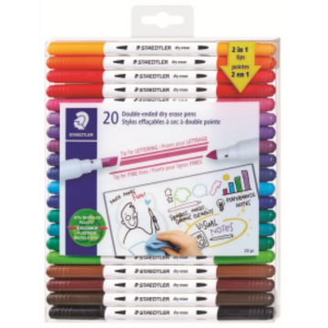 Double-ended dry erasae pens 20pc