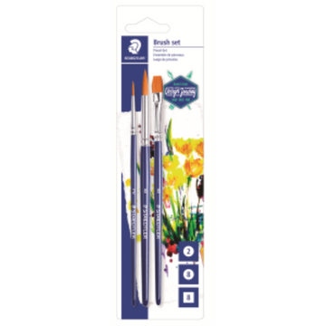 989-SBK3-302 STAEDTLER-Mars Limited SYNTHETIC BRUSHES SET OF 3x