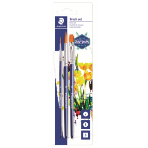 989-SBK3-302 STAEDTLER-Mars Limited SYNTHETIC BRUSHES SET OF 3x