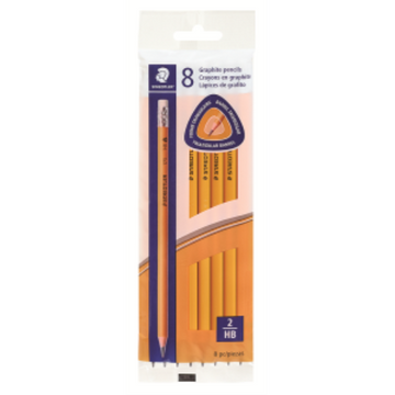 pencil yellow, triangular extruded HB, 8pk - Canada only