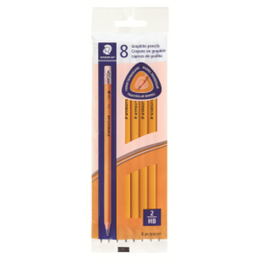 pencil yellow, triangular extruded HB, 8pk - Canada only