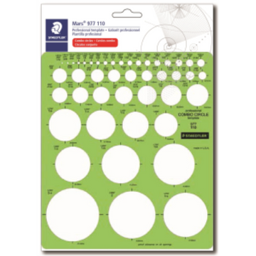 977-110-02 STAEDTLER-Mars Limited TEMPLATE COMBO CIRCLE CARD
