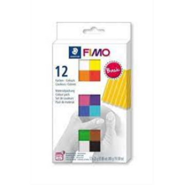 Set Modelling Clay Fimo Soft Basic Colors 12 Color Pack