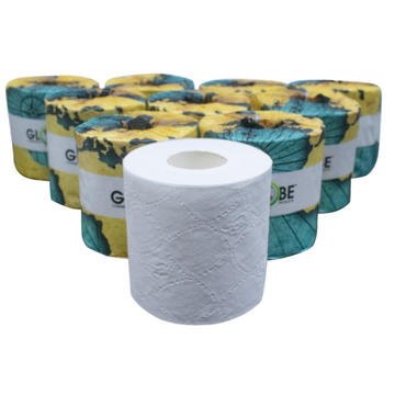 Globe Commercial Standard 2-ply toilet tissue, 500 sheets/roll, 48 rolls/case