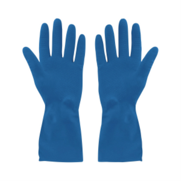 Rubber Gloves Silverlined Blue Medium Extended Cuff- (12 pair)