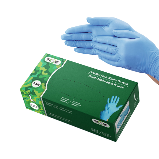 Nitrile Gloves Powder-Free 3mil Sky Blue - Large (box of 100)
