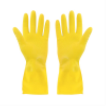 Rubber Gloves Flocklined? Yellow X-Large Extended Cuff - (12 pairs)