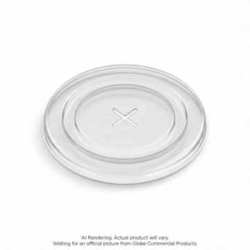 Clear PET Flat Lids with Hole for Clear PET Cold Cups fits 12oz-20oz, sleeve of 50