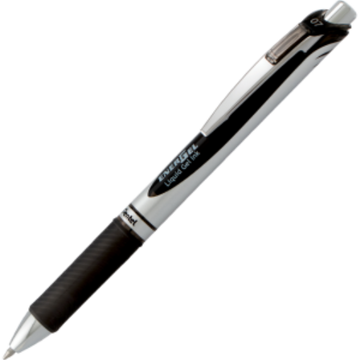 EnerGel Retractable Gel Roller, (0.7mm) Metal Tip, Black Ink
