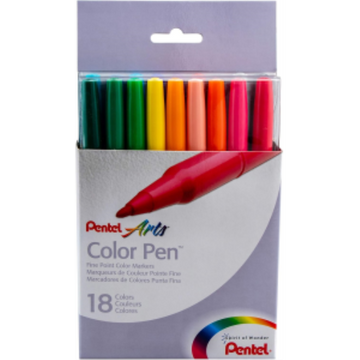 Pentel Arts Colour Pen (2.0mm) 18-Colour Set