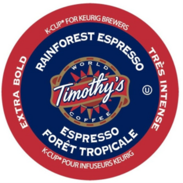 COFFEE-K CUP TIMOTHY'S RAINFOREST ESPRESSO X-BOLD (01020) 24/BX