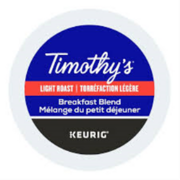COFFEE-K CUP TIMOTHY'S BREAKFAST BLEND LIGHT ROAST-06771 24/BX