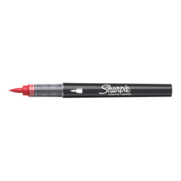 Sharpie Creative Marker, Water-Based Acrylic Marker, Brush Tip, Red, 1 Unit