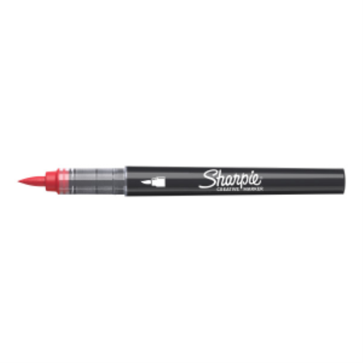 Sharpie Creative Marker, Water-Based Acrylic Marker, Brush Tip, Red, 1 Unit