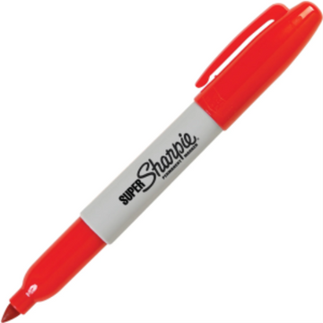 Sharpie Super Permanent Marker, Fine Point, Red, 1 Unit