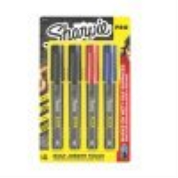 Sharpie PRO Permanent Markers, Fine Point, Assorted Colours, 4 Count
