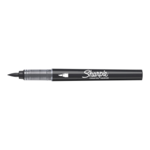Sharpie Creative Marker, Water-Based Acrylic Marker, Brush Tip, Black, 1 Unit
