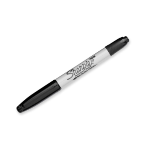 Sharpie Twin Tip Permanent Marker, Fine and Ultra Fine, Black, 1 Count