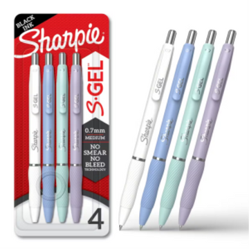 Sharpie S-Gel, Trending Colors, Medium Point (0.7mm), 4 Count
