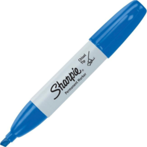 Sharpie Permanent Marker, Chisel Tip, Blue, 1 Unit
