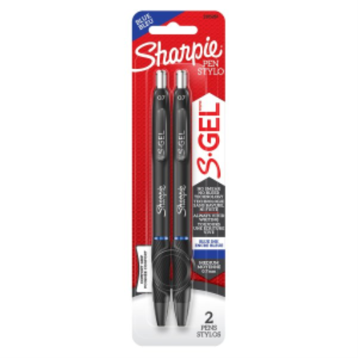 Sharpie S-Gel, Gel Pens, Medium Point (0.7 mm), Blue Ink Gel Pen, 2 Count
