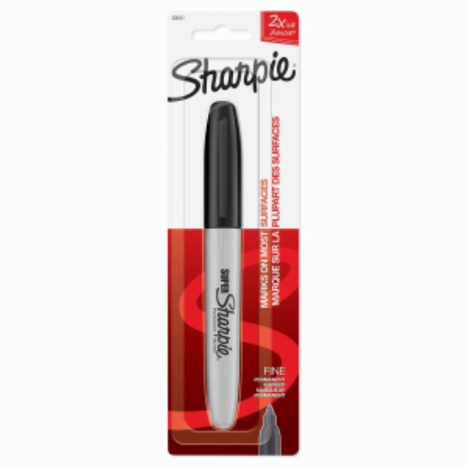 Sharpie Super Permanent Marker, Fine Point, Black, 1 Count