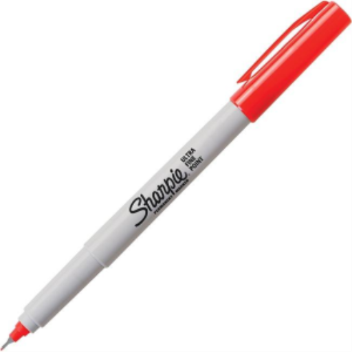 Sharpie Permanent Marker, Ultra Fine Point, Red, 1 Unit
