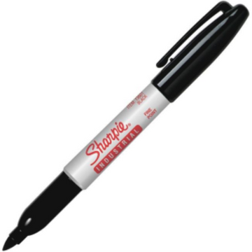 Sharpie Industrial Permanent Marker, Fine Point, Black, 1 Unit
