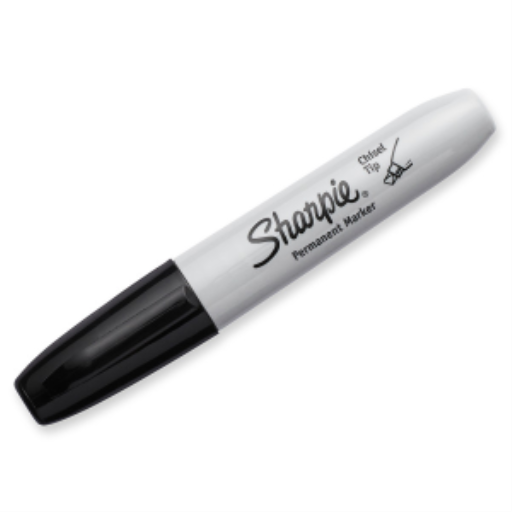 Sharpie Permanent Marker, Chisel Tip, Black, 1 Count