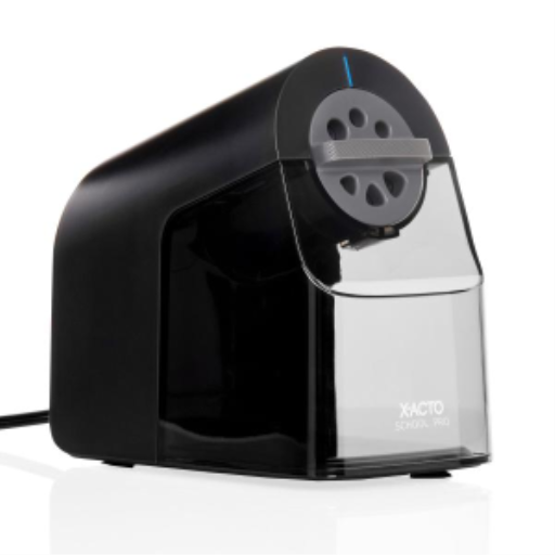 X-ACTO Pencil Sharpener, School Pro Electric Pencil Sharpener, With Six Size Dial, XL Shavings Bin, Black, 1 Count