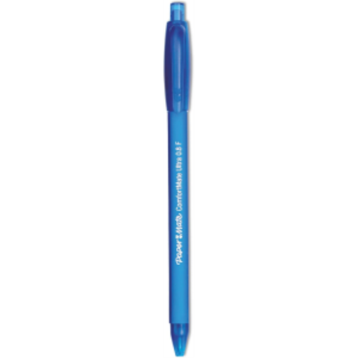 Paper Mate ComfortMate Retractable Ballpoint Pen, Fine Point (0.7 mm), Blue, 1 Unit