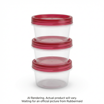 Rubbermaid TakeAlongs Twist & Seal 2.1 Cup Food Storage Containers, Ruby, 3 Pack