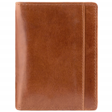 Men?s Unique Vertical Wing Wallet Cognac