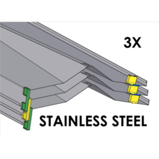 (CUSMA form attached) Rakabot Titan 3x 47-inch wide STAINLESS 304 #4 shelves