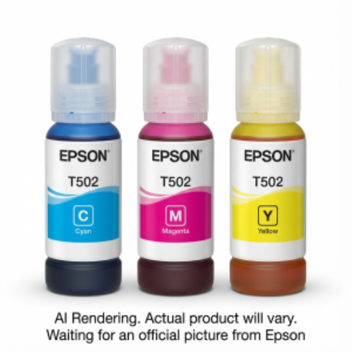 Epson T502 Ink Bottle, Dye CMY Combo, w/Sensor