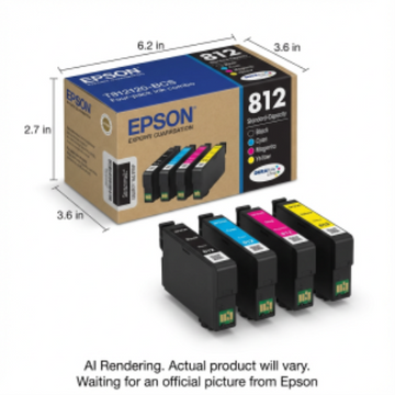 EPSON T812 Standard Capacity Combo (CMYK) Pack Ink Cartridge with Sensormatic