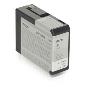 T580700 EPSON ULTRACHROME LIGHT BLACK INK 80ML, STYLUS PRO 3