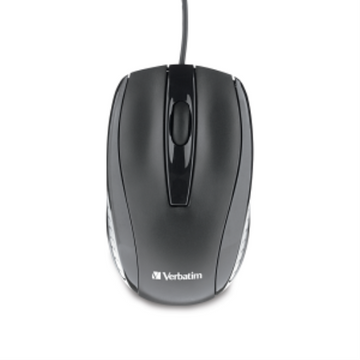 Verbatim Corded Optical Mouse - Black
